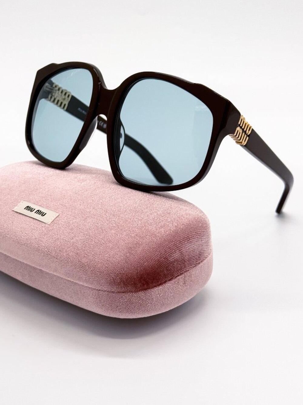 NEW MIU MIU SUNGLASSES MUA07S 24D20R WOMEN BROWN/BLUE MU A07S, SMU A07 EYEWEAR